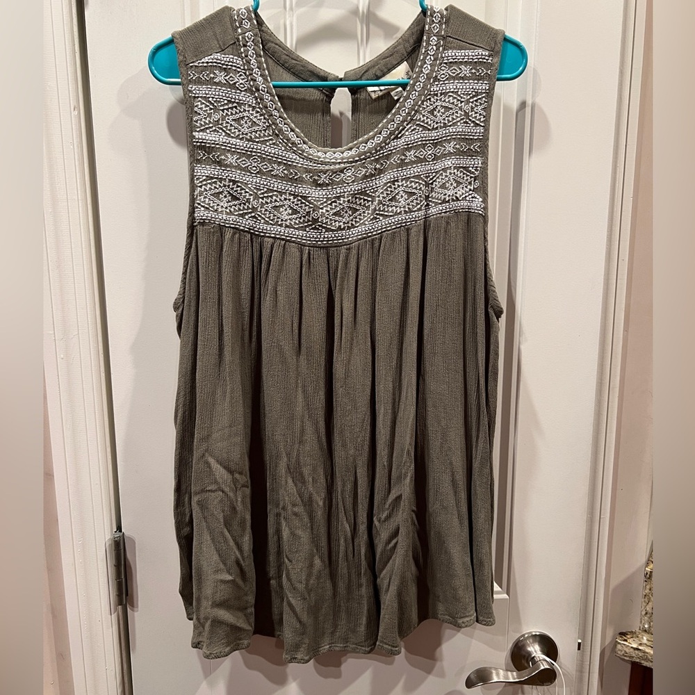 Tanzara Green Tank Top Sz 2x